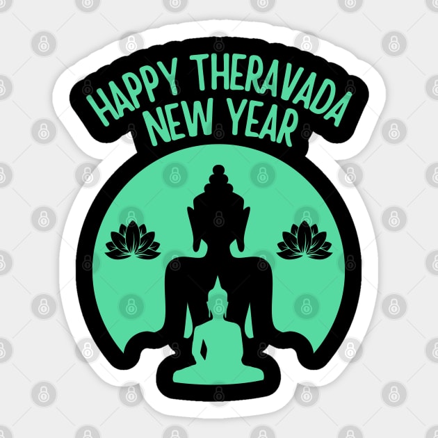Happy Theravada New Year Buddhist Sticker by Souls.Print
